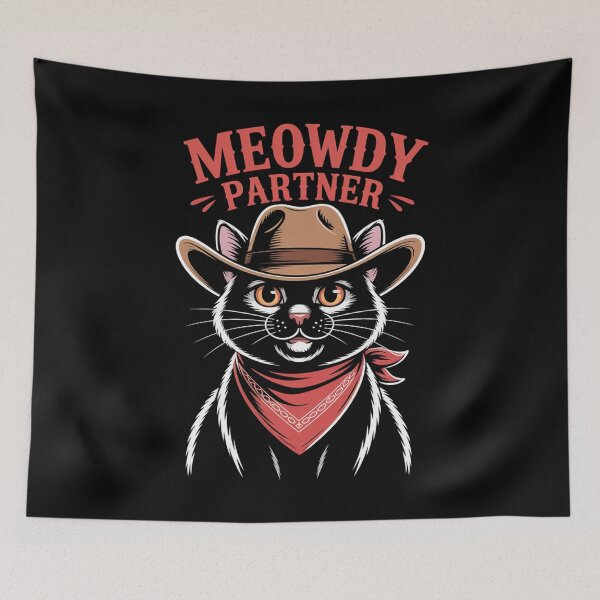Item preview, Meowdy Partner Cat Cowboy designed and sold by SlogariArt.