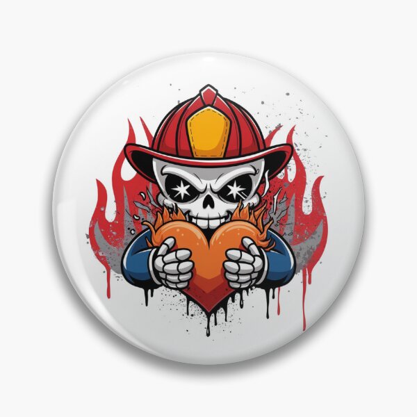Item preview,  Firefighter Skull with Flaming Heart designed and sold by WeranovDesign.