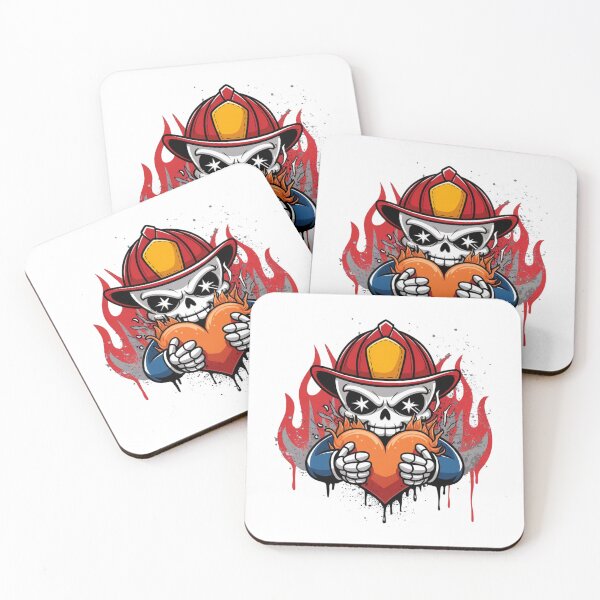 Item preview,  Firefighter Skull with Flaming Heart designed and sold by WeranovDesign.