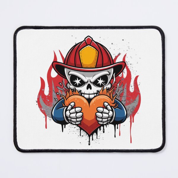 Item preview, Firefighter Skull with Flaming Heart designed and sold by WeranovDesign.