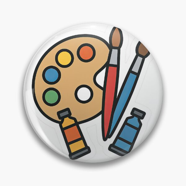 Item preview, Art supplies illustration featuring paint palette, brushes, and tubes, isolated, AI generated designed and sold by dvoevnore.