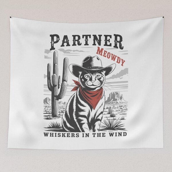 Item preview, Meowdy Partner Cowboy Cat designed and sold by SlogariArt.