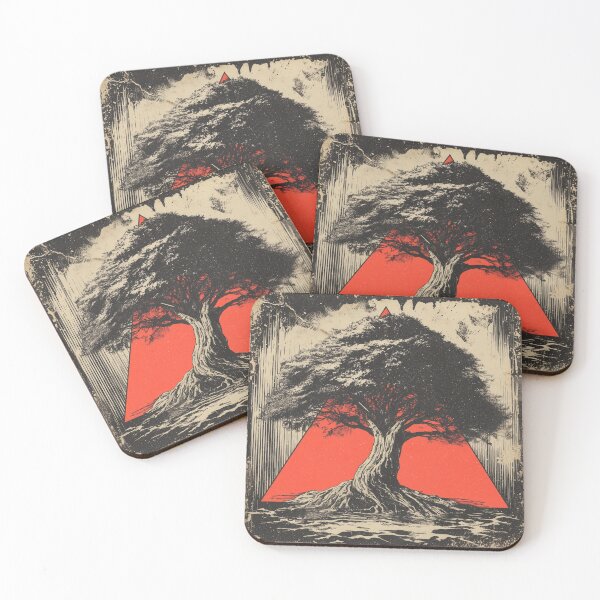 Item preview, 012 Abstract Tree with Red Triangle designed and sold by nikoart001.