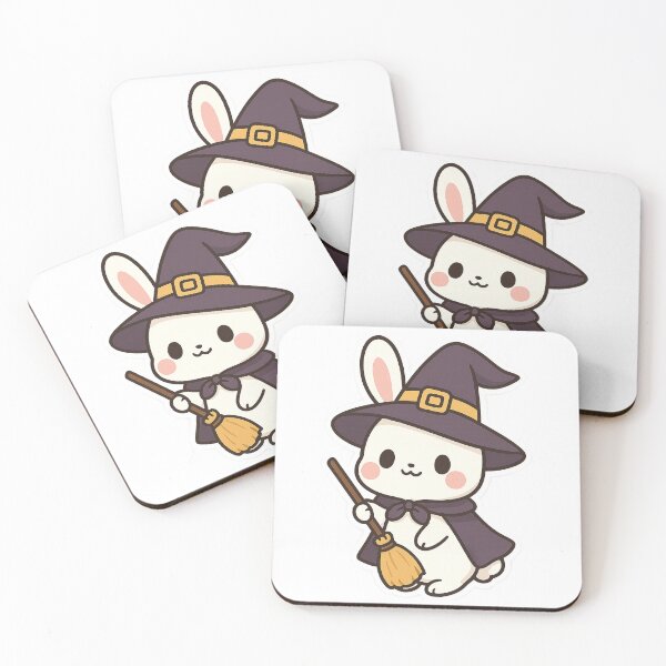 Item preview, Cute Witch Bunny With Broom Halloween designed and sold by YnMstudio25.