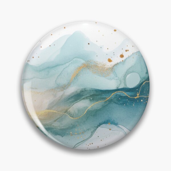 Item preview, Gold-accented watercolor waves designed and sold by anytka.