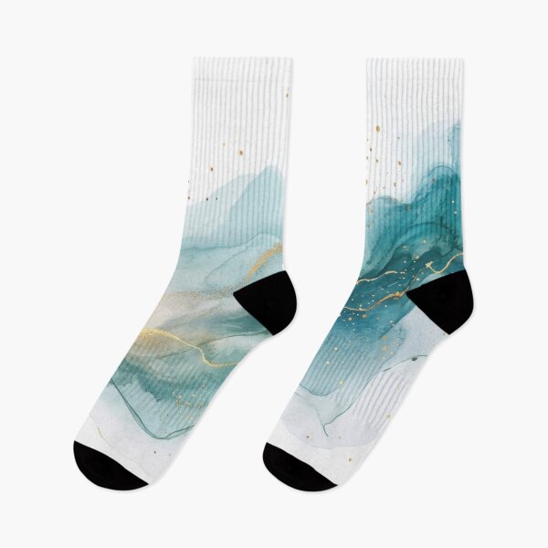 Item preview, Gold-accented watercolor waves designed and sold by anytka.