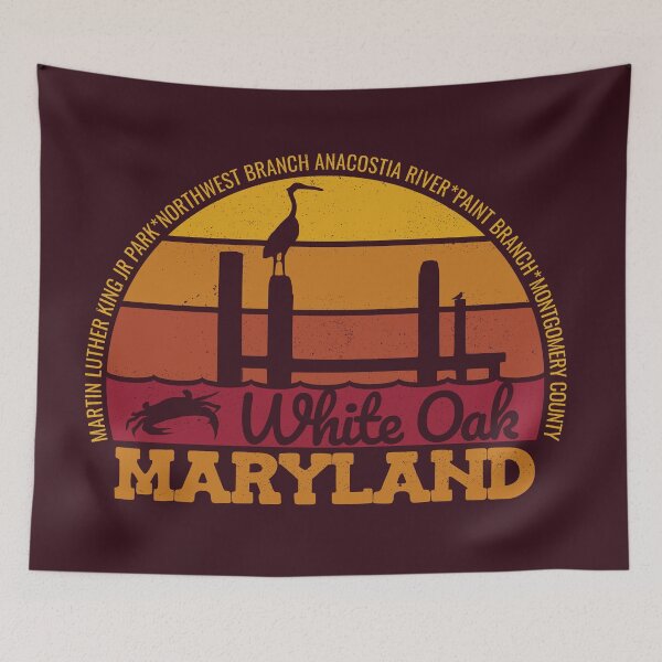 Item preview, White Oak Maryland Sunset Retro Local Pride Logo designed and sold by CRHPOD20.