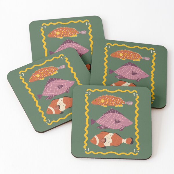 Item preview, Three cute fishes - green background designed and sold by Vaekra.