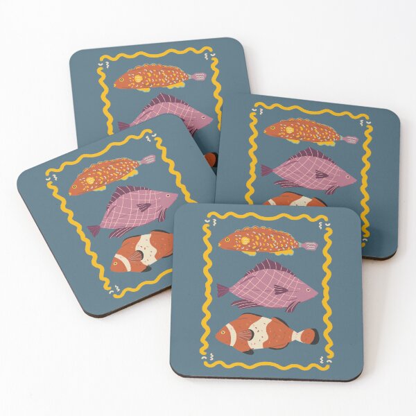 Item preview, Three cute fishes - blue background designed and sold by Vaekra.