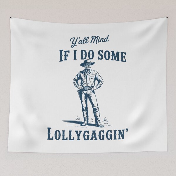 Item preview, Y'All Mind If I Do Some Lollygagging Cowboy Frog designed and sold by SlogariArt.