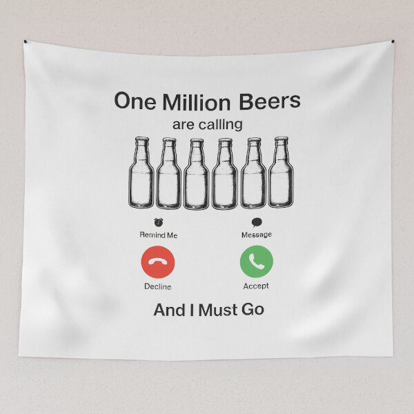 Item preview, Funny Beer Lover – “One Million Beers Are Calling” Drinking Humor Tee for Men & Women designed and sold by Alluka Brand.