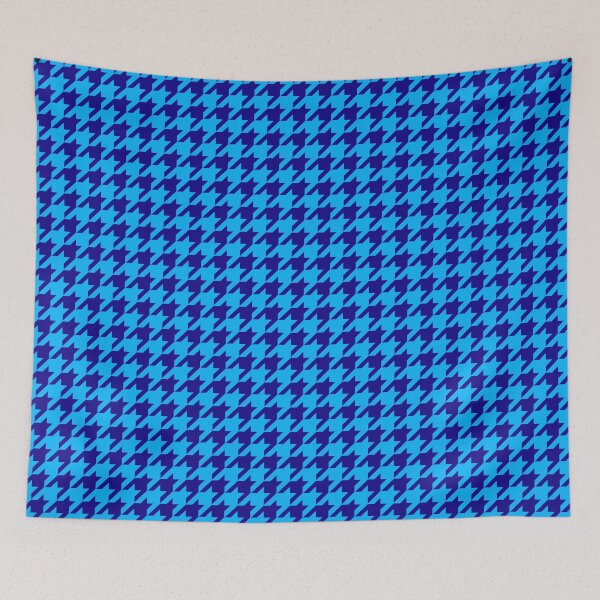 Item preview, Cyan Navy Blue Houndstooth Check Pattern Design  designed and sold by PatternTitan.
