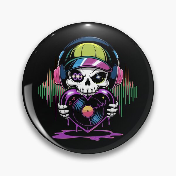 Item preview, DJ Skull with Vinyl Heart designed and sold by WeranovDesign.