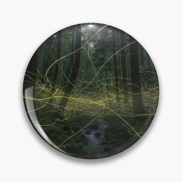 Item preview, Fireflies in the Dark Forest - Long Exposure Light Trails designed and sold by QnaKasArt.