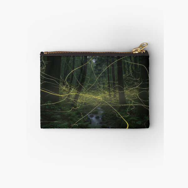 Item preview, Fireflies in the Dark Forest - Long Exposure Light Trails designed and sold by QnaKasArt.