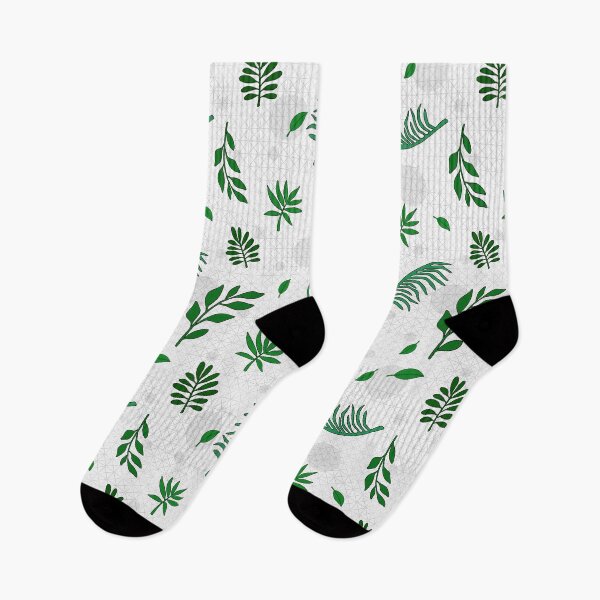 Item preview, Geometric Green Leaves – Modern Botanical Seamless Pattern (LIGHT GREY) designed and sold by Whimsy Creative Studio.
