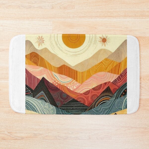 Item preview, Abstract Autumn Sunset Collection - Mountains in Vibrant Colors - Natural Art Accessories designed and sold by XNewStore.