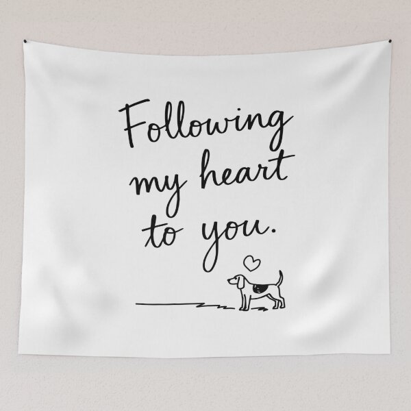 Item preview, Following My Heart To You Minimal Beagle Quote designed and sold by Tong4130.