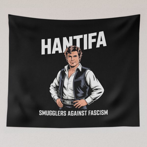 Item preview, ANTIFA HANTIFA Space Smuggler Solo Star Space Political No Kings designed and sold by w1ckerman.