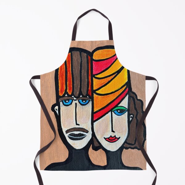 Item preview, Retro Couple – Chic Multi-Colored Pop Portrait: Them designed and sold by CathPainting.