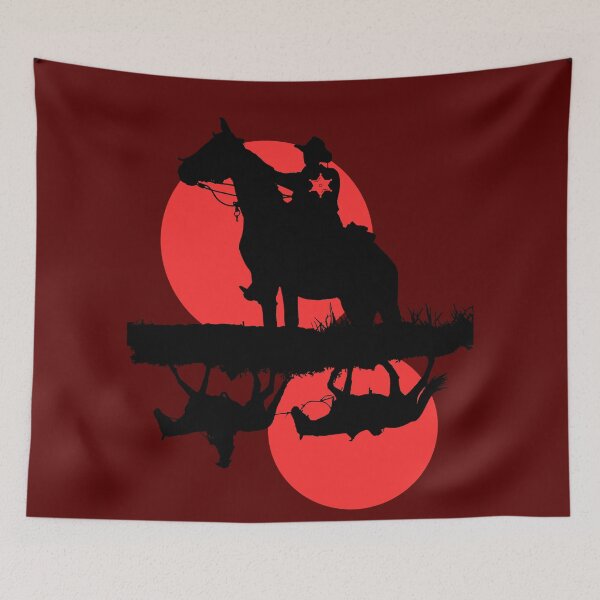 Item preview, Red Sunset Cowboy - Wild West Silhouette Rider designed and sold by IREMORHAN.