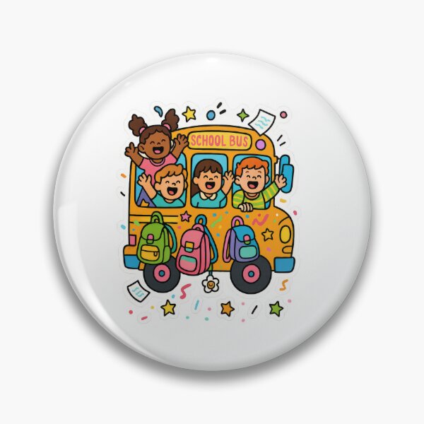 Item preview, Back to school illustration with children on a bus and colorful elements, AI generated designed and sold by dvoevnore.