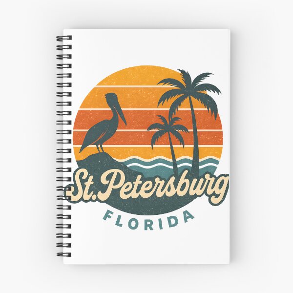 Item preview, Vintage St Petersburg Florida Design with Palm Trees Pelican and Sunset Beach Vibes designed and sold by WarFX Designs.