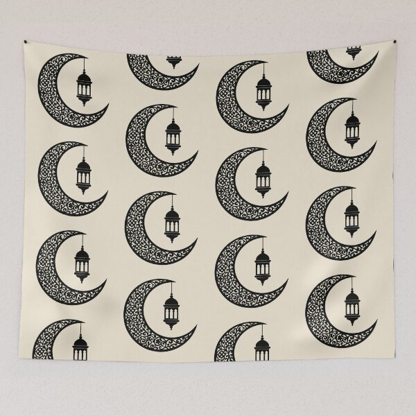 Item preview, Islamic Crescent Moon and Lantern Design (V.3) | Elegant Ramadan and Eid Art designed and sold by D-Islamic.