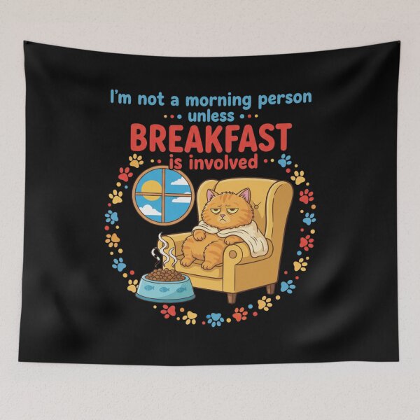 Item preview, Grumpy Cat necesita desayunar para ser una persona madrugadora designed and sold by Silent Watch Threads..