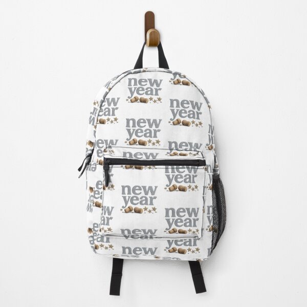 Item preview, New year text with corks and stars on white background, AI generated designed and sold by dvoevnore.