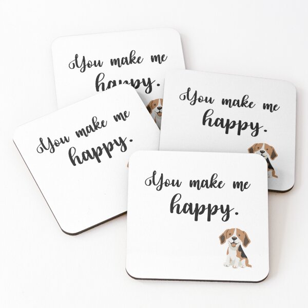 Item preview, You Make Me Happy Joyful Beagle Minimal Quote designed and sold by Tong4130.
