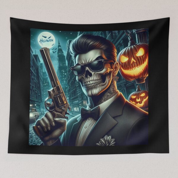 Item preview, Gangster Skeleton Stylish Halloween Night designed and sold by Voodoo Store Paranormal Collections.
