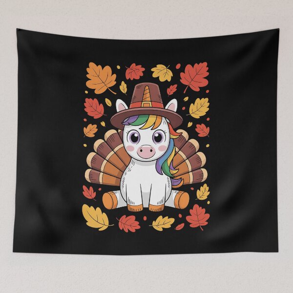Item preview, Thanksgiving Unicorn Turkey Cute Fall designed and sold by BakeryDozen.