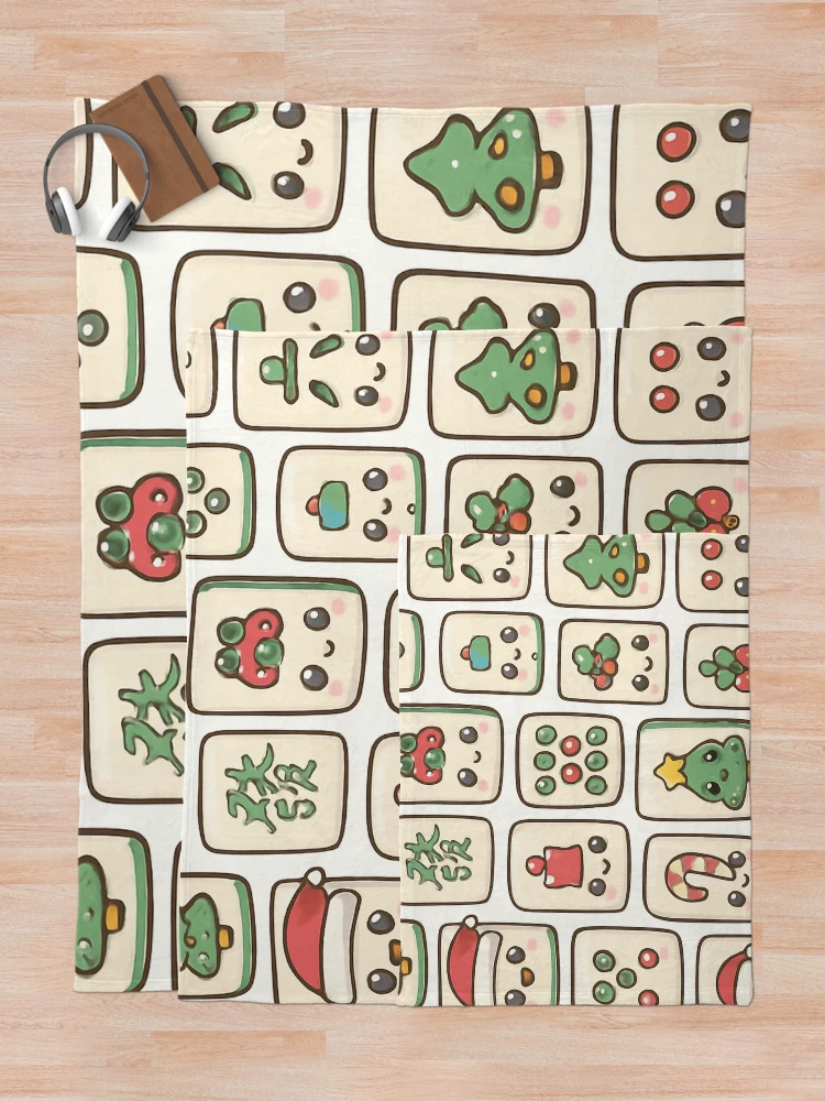 Thumbnail 5 of 6, Throw Blanket, Christmas Mahjong Tile Pattern Design designed and sold by Best Pattern⭐⭐⭐⭐⭐.