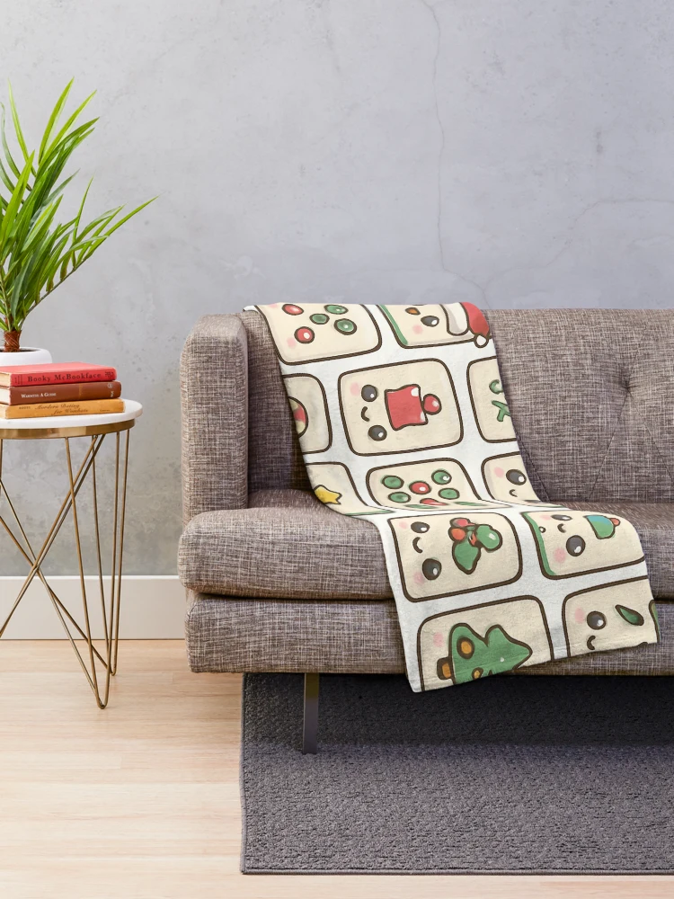 Thumbnail 2 of 6, Throw Blanket, Christmas Mahjong Tile Pattern Design designed and sold by Best Pattern⭐⭐⭐⭐⭐.