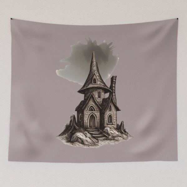 Item preview, Gothic Fantasy House Under Dark Cloud designed and sold by tinkeybabes.