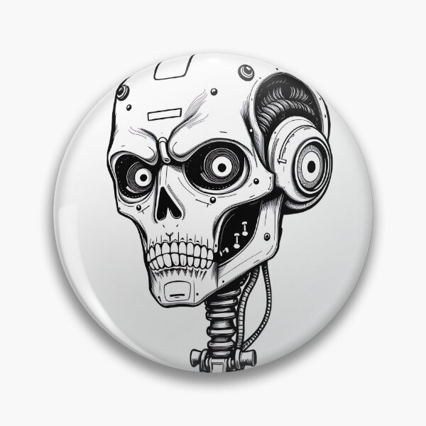 Item preview, Mechanical Skull Cyborg Head Design designed and sold by DrawDrip.