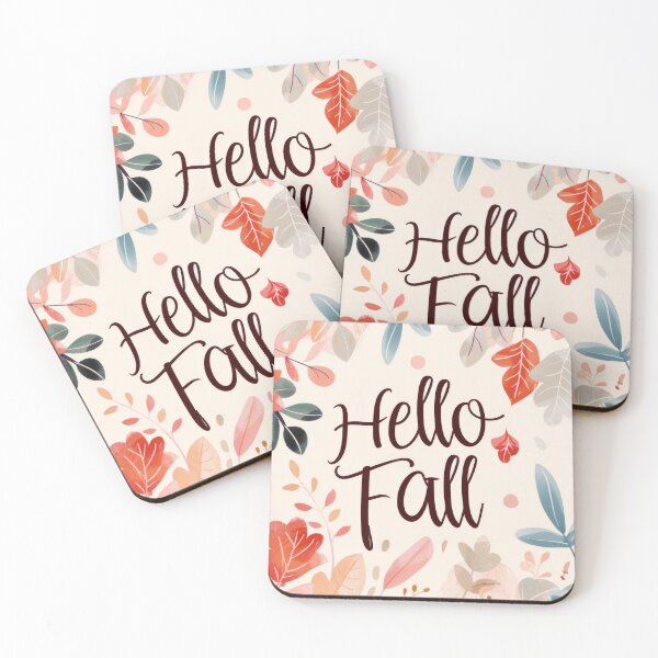 Item preview, Autumn greeting card with colorful leaves and text hello fall, AI generated designed and sold by dvoevnore.
