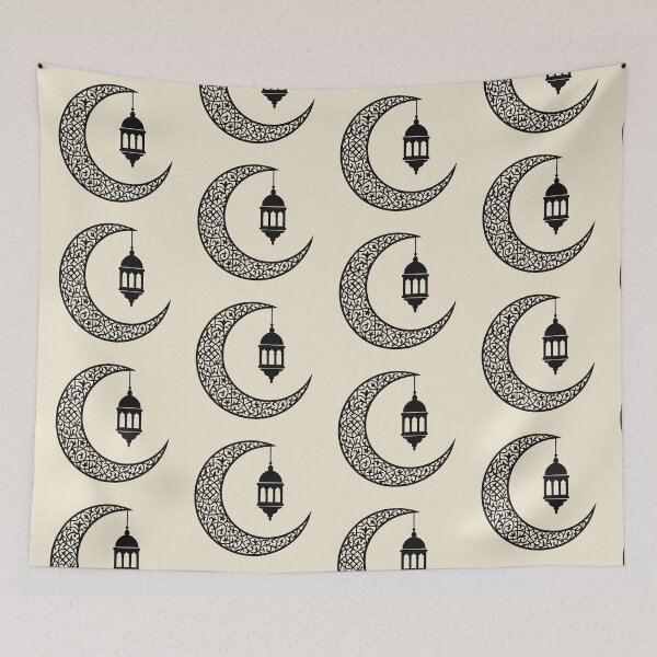 Item preview, Islamic Crescent Moon and Lantern Design (V.6) | Elegant Ramadan and Eid Art designed and sold by D-Islamic.