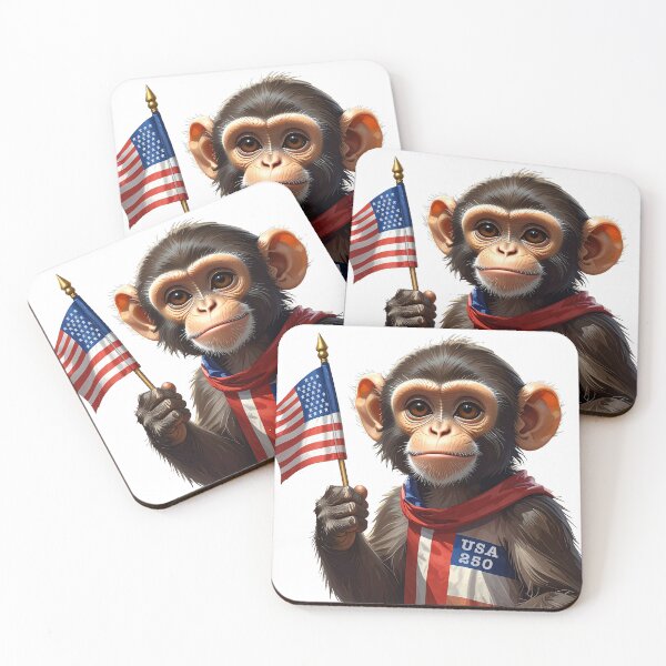 Item preview, Adorable Patriotic Monkey designed and sold by Skullet-Designs.