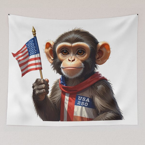 Item preview, Adorable Patriotic Monkey designed and sold by Skullet-Designs.
