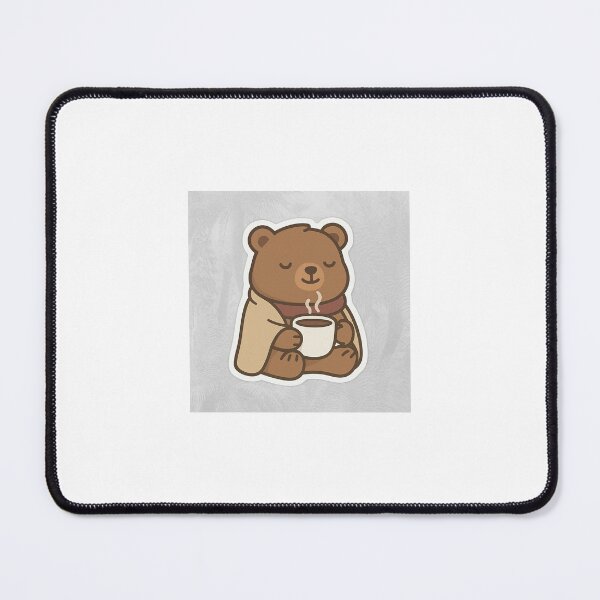 Item preview, Cozy Bear with Blanket and Coffee — Kawaii Sticker designed and sold by Eugeniia25.