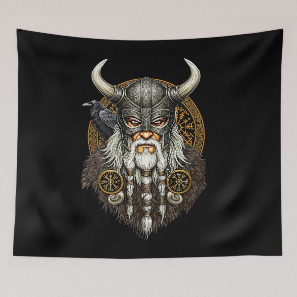 Item preview, Viking Warrior Scandinavian Norse Mythology Bearded Portrait designed and sold by TeeARTHY.