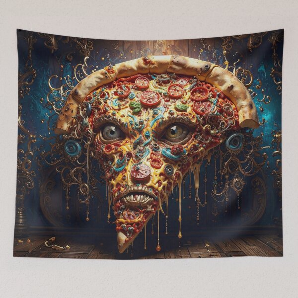 Item preview, Demonic Pizza Slice Portrait designed and sold by Skullet-Designs.