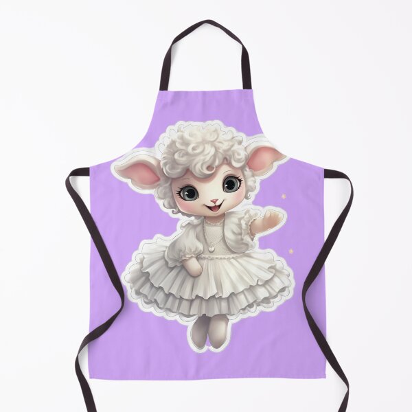 Item preview, Cute Lamb Ballerina Sticker – Kawaii Sheep in White Dress designed and sold by PaintbrushPlace.