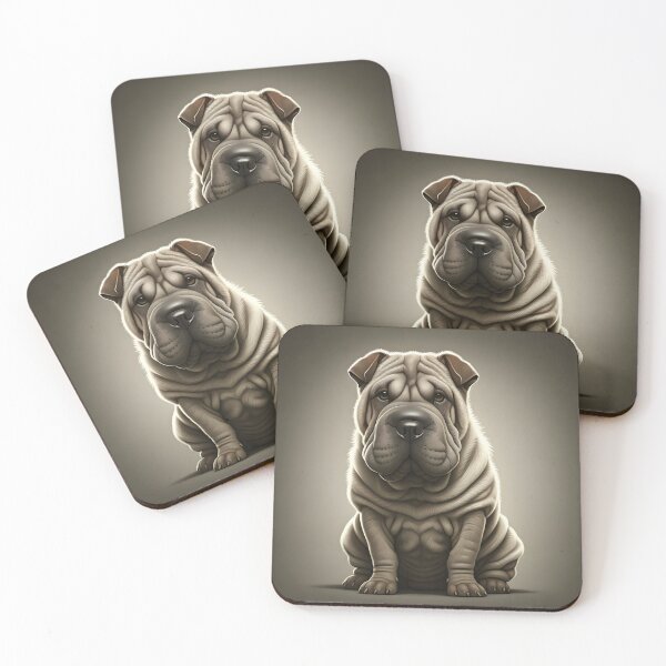 Item preview, Wrinkled Charm – Funny Shar Pei Caricature Dog Art designed and sold by PawPrintedArt.