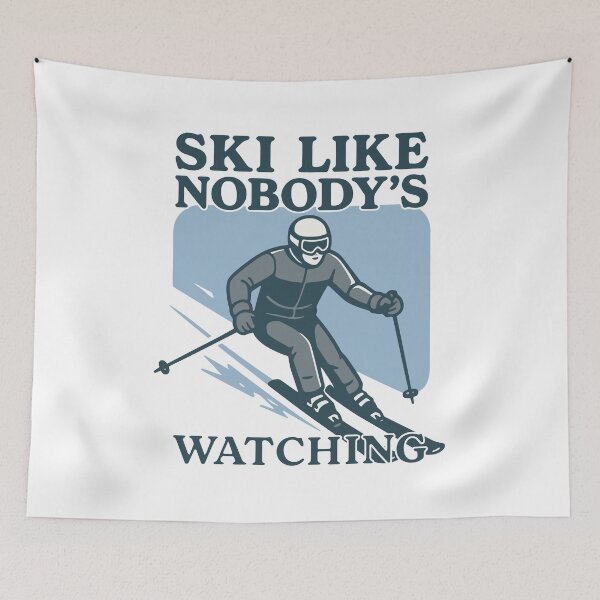 Item preview, Ski Like Nobody’s Watching – Fun Skiing Design for Winter designed and sold by SnappyPNG.