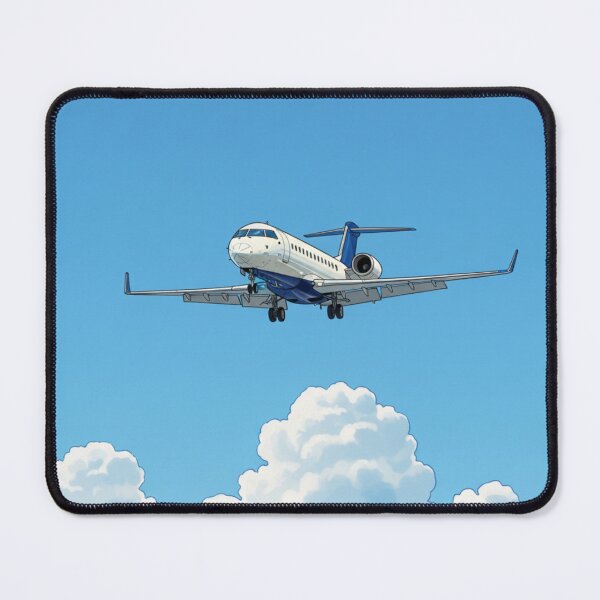 Item preview, Modern Regional Twin Jet on Final Approach – Aviation Art designed and sold by EMairplanes.