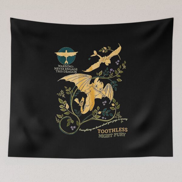 Item preview, Vintage Toothless Dragon Night Fury Botanical  designed and sold by DesignSTKRSA.