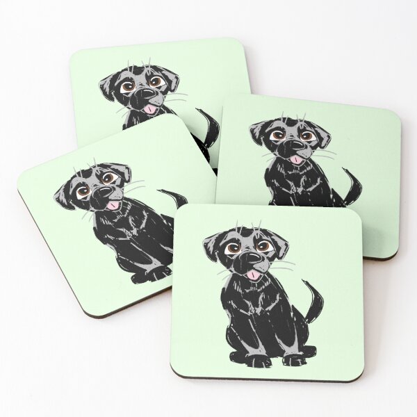 Item preview, Black Lab Labrador Retriever Cute Adorable Single Chesapeake Bay Retriever Dog Puppy Canine designed and sold by pinkpawsdraws.